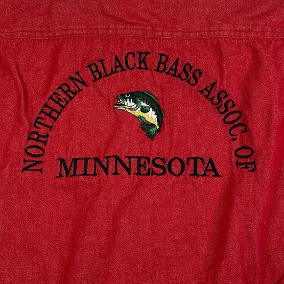 Northern Black Bass‎ Minnesota Button Up Shirt Men's 3XL Embroidered Fishing - Picture 1 of 7